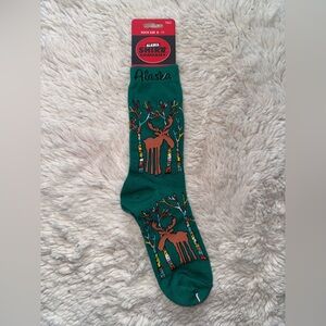 Alaska Shirt Company Twiggy Moose Green Crew Socks Women’s Size 8-11